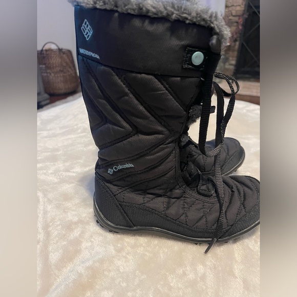 Columbia kids minx lined black mid waterproof snow boot winter size 1 - Picture 6 of 7